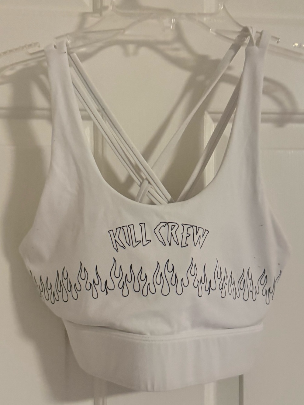 Kill Crew White Cross Back Spots Bra Size Small